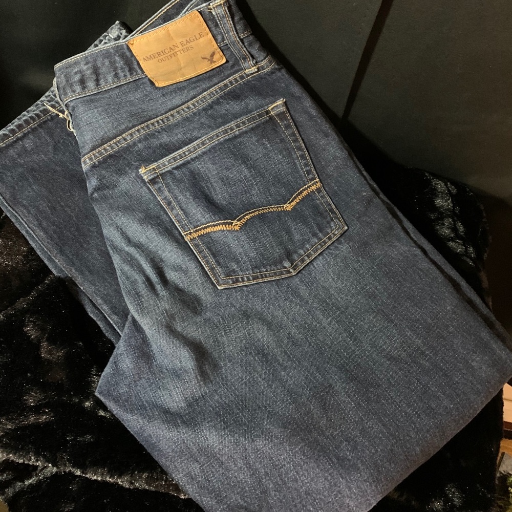 American Eagle Mens 32/30 Bootcut Dark Jeans